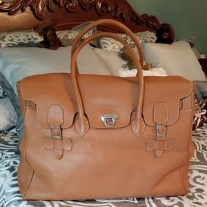 Renourad Plancoet all leather weekender tote